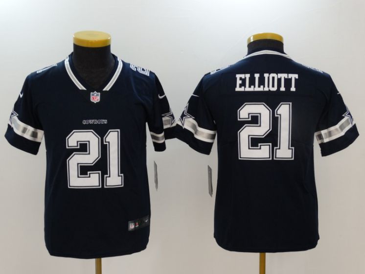 Youth Dallas Cowboys #21 Elliott Blue Nike Vapor Untouchable Limited NFL Jerseys